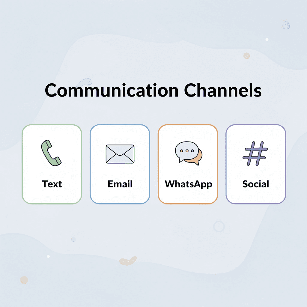 Infographic showing four communication channels hotels must manage
