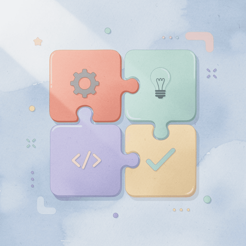 Puzzle pieces fitting together, representing seamless AI integration