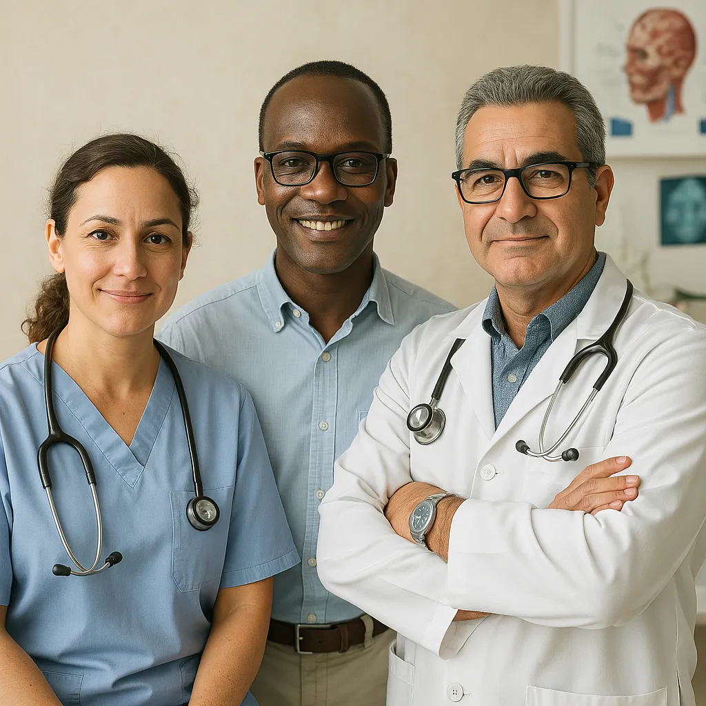 A group of doctors standing next to each other.