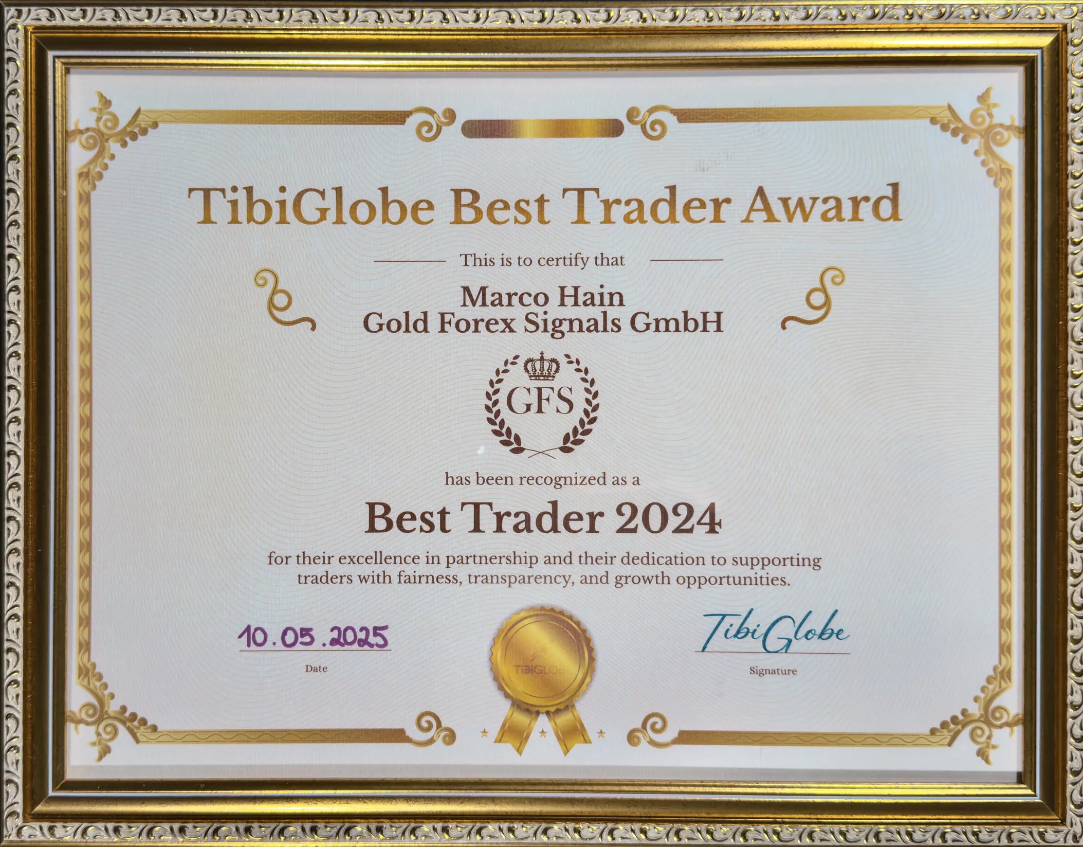 Best Trader TibiGlobe Best Trader Award Golden Forex Signals GmbH