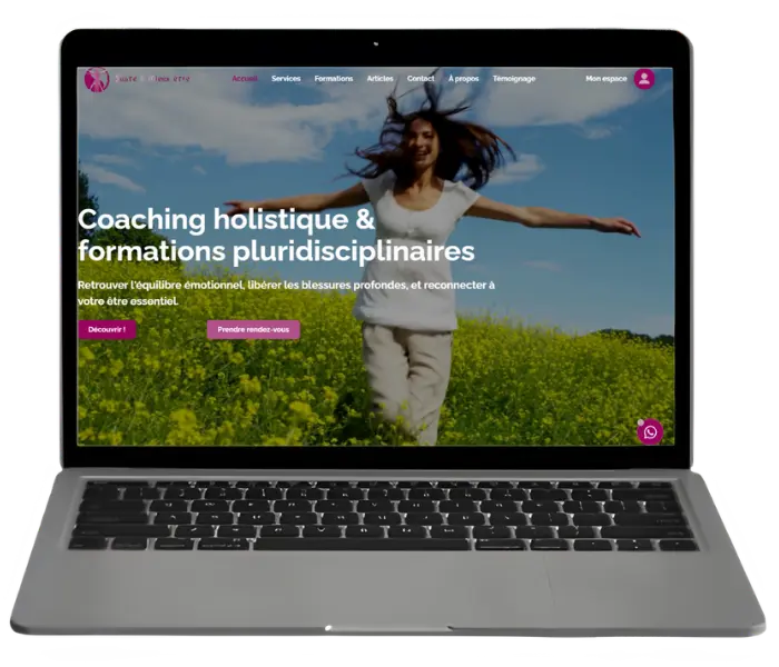 Site internet Santé & Mieux-Être pour coach holistique en Suisse — création web par l'Agence 1872 en Valais