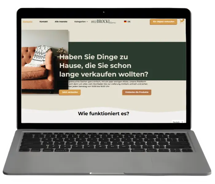 Site internet Brocki Store, marketplace multilingue de seconde main en Suisse — création web par l'Agence 1872