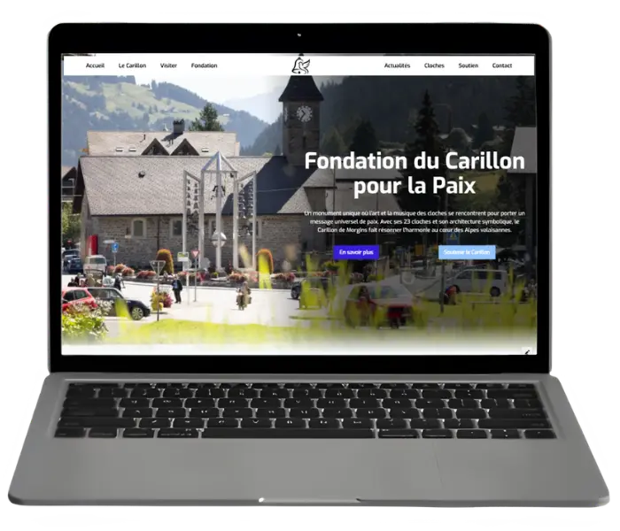 Site internet Fondation du Carillon pour la Paix à Morgins en Valais — création web par l'Agence 1872