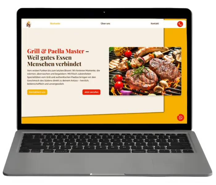 Site internet Grill & Paella Master, traiteur événementiel en Suisse — création web professionnel par l'Agence 1872