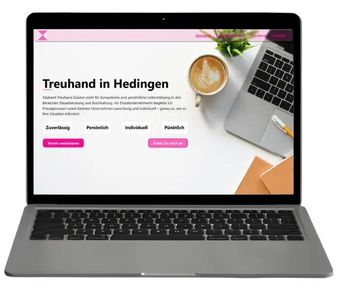 Site internet Treuhand Guidon, fiduciaire à Hedingen en Suisse — création web cabinet comptable par l'Agence 1872