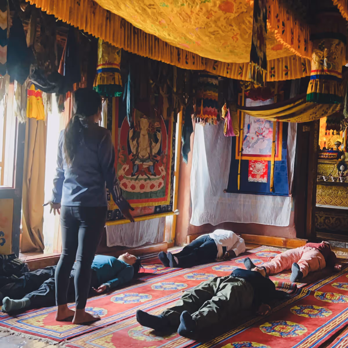 Guided relaxation at Dodeydra Monastery in Thimphu