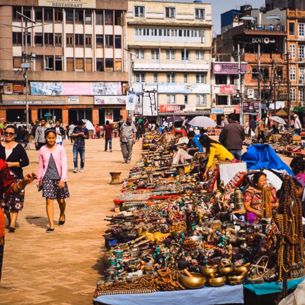 Street market with handicrafts in Kathmandu Durbar Square