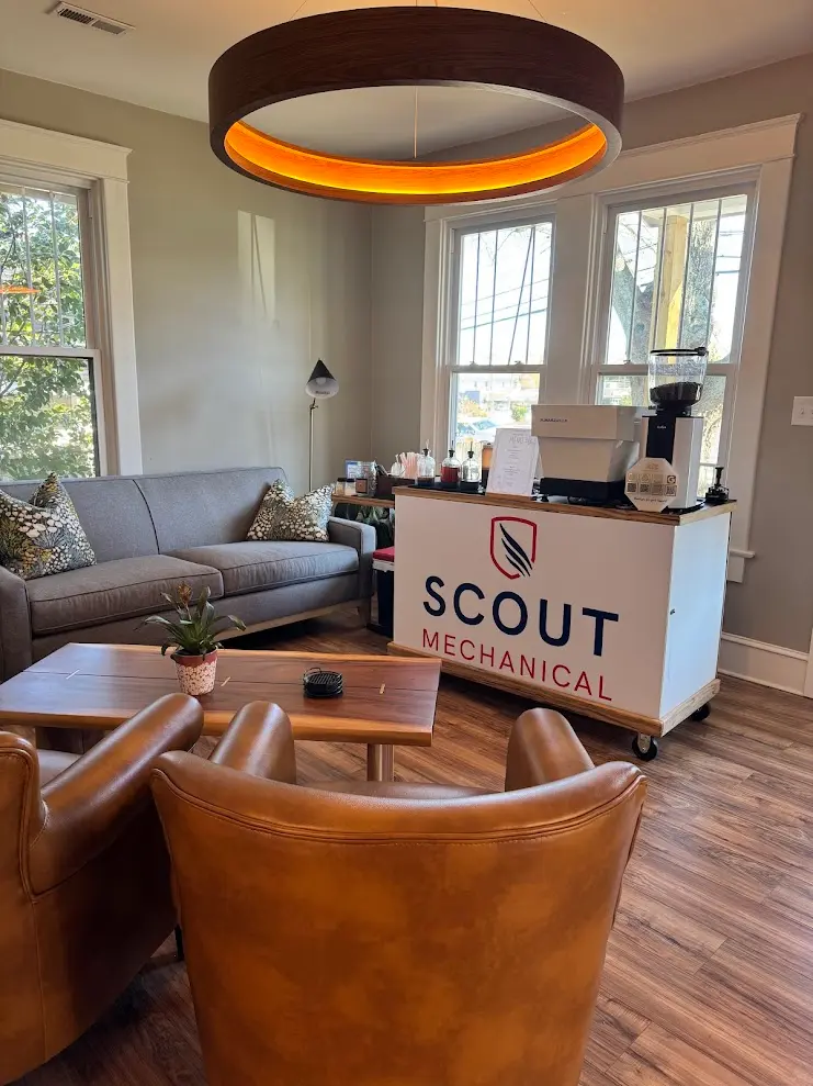 Coffee Klatch mobile espresso bar catering for corporate event at Scout Mechanical in Greenville, SC.