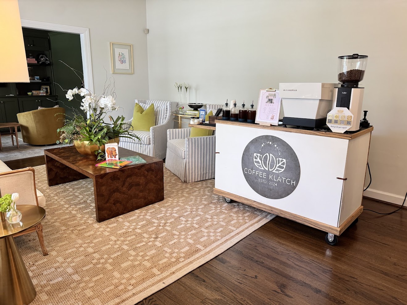 Coffee Klatch coffee cart at a private gathering in Travelers Rest SC