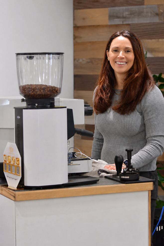 Coffee Klatch barista at the espresso cart