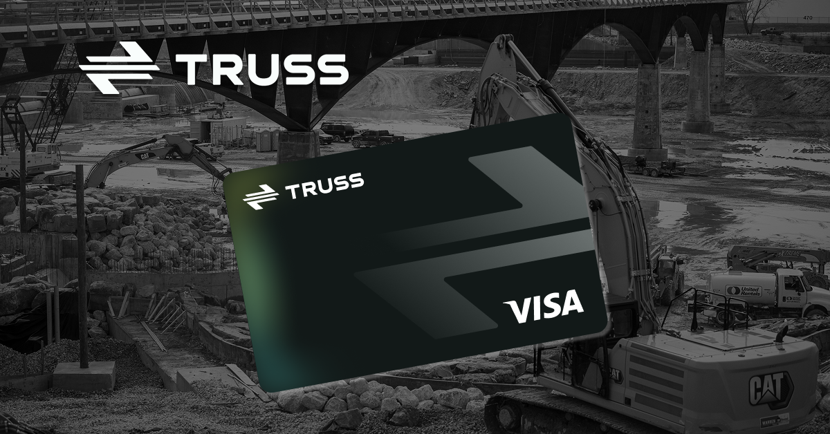 SAʴý VISA card displayed over a construction jobsite with heavy equipment and bridge framework in the background, representing instant settlement and seamless payment tools for contractors using SAʴý Payments.