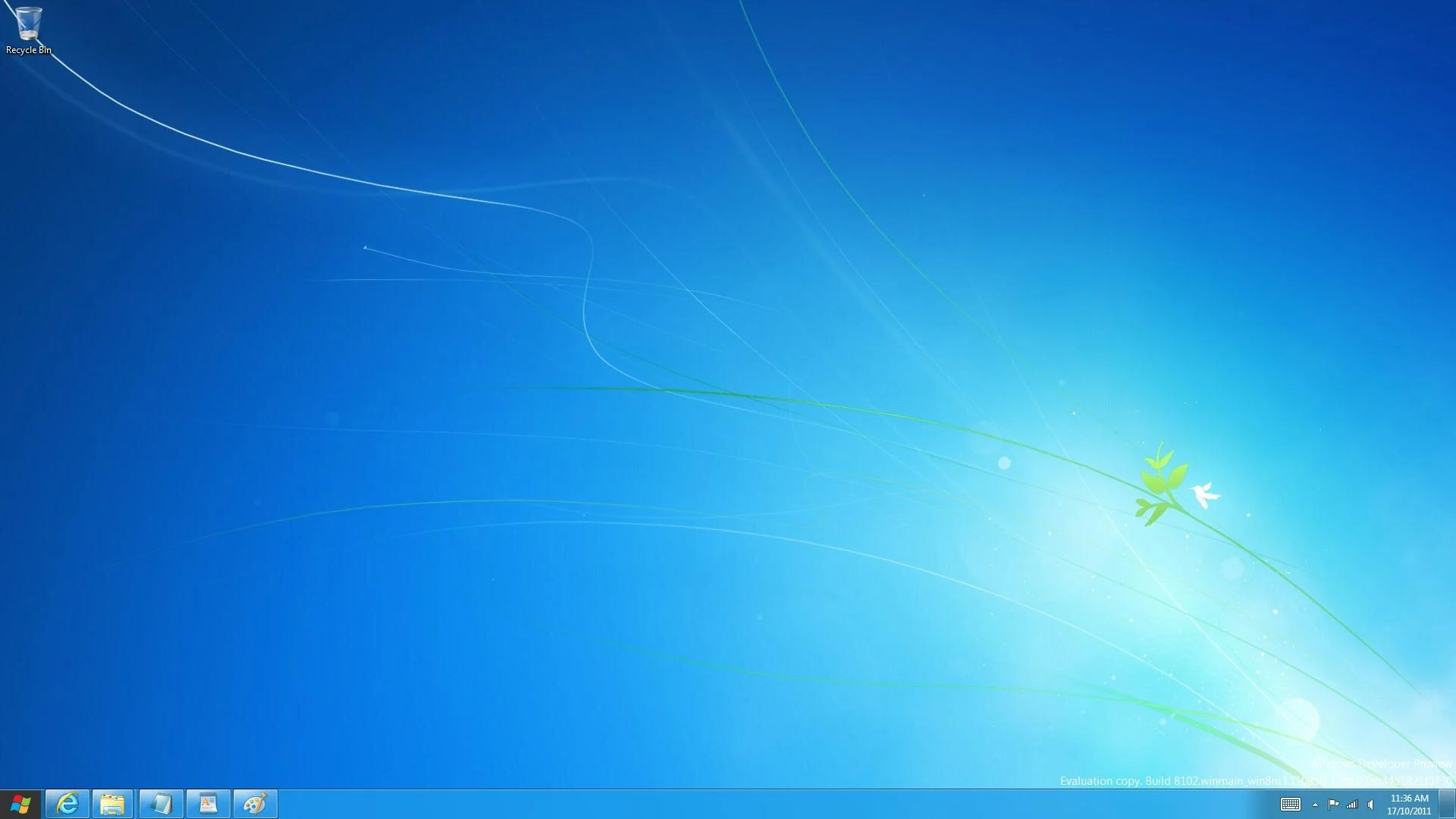 The standard desktop screen of a Windows 7 machine.