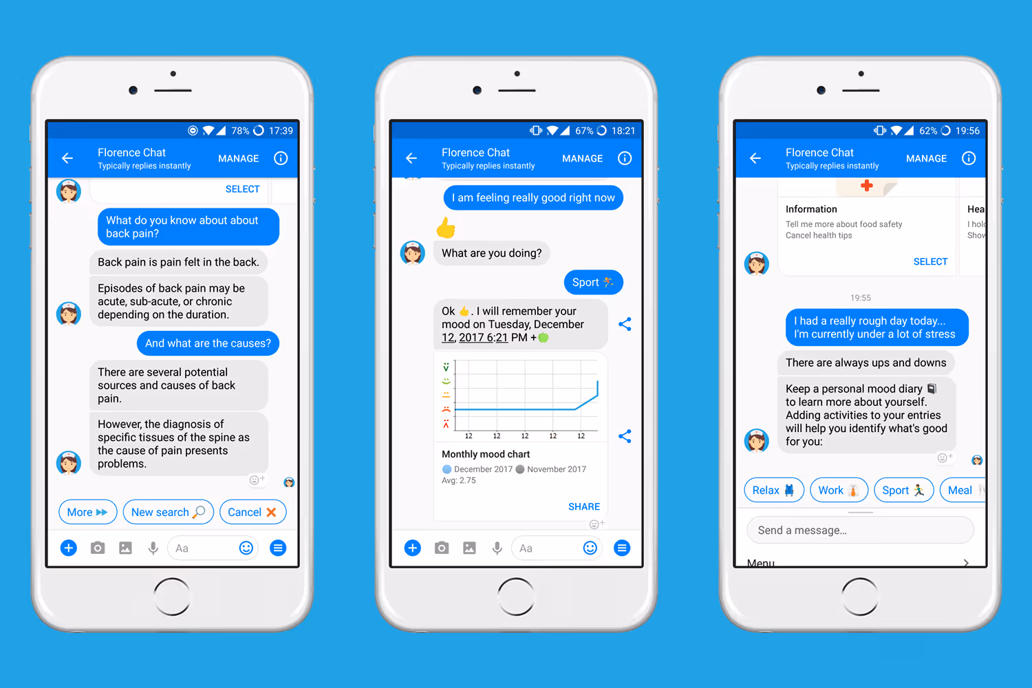 Images of interactions with Florence from their Facebook Page.