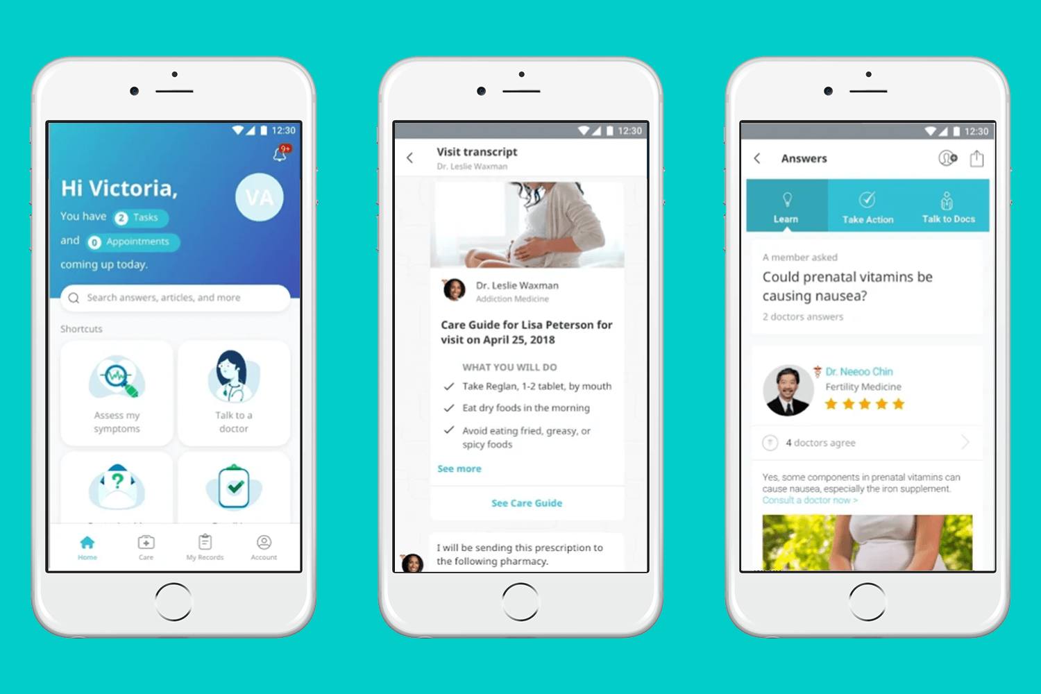 Images of HealthTap gathered from its Google Play Store page.