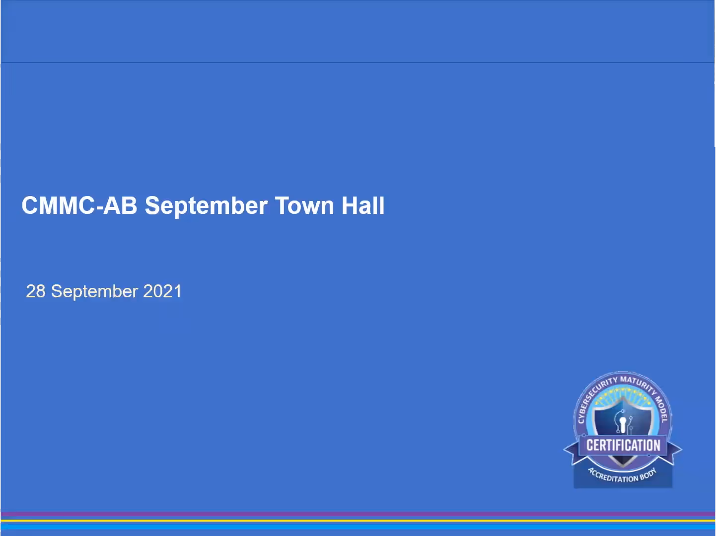 Screenshot taken via CMMC-AB September Town Hall