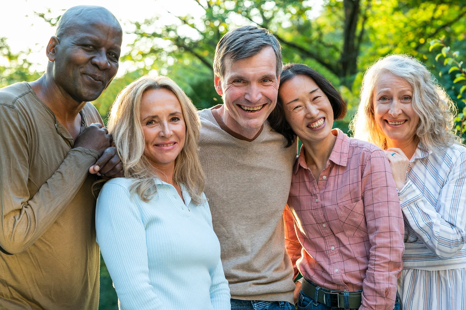A group of friends smiling
