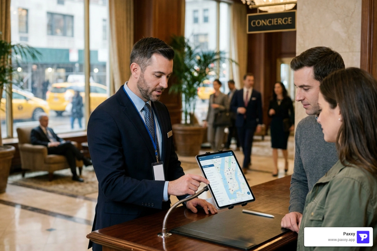 hotel concierge using a centralized tablet in NYC hotel concierge using a centralized tablet in NYC