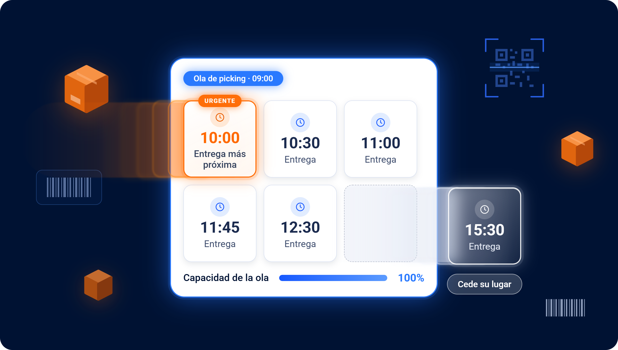 Ola de picking con pedidos ordenados por fecha de entrega comprometida