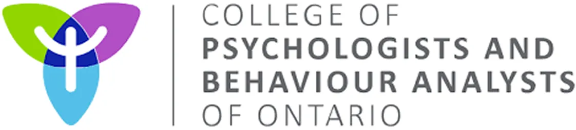 Logo of College of Psychologists and Behaviour Analysts of Ontario with three overlapping colored shapes and a white Y-like figure.