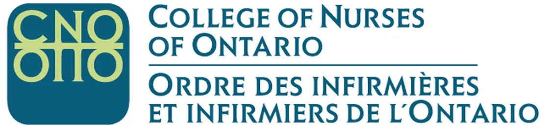College of Nurses of Ontario logo and text in English and French.