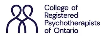 Logo of the College of Registered Psychotherapists of Ontario featuring two stylized interconnected human figures.