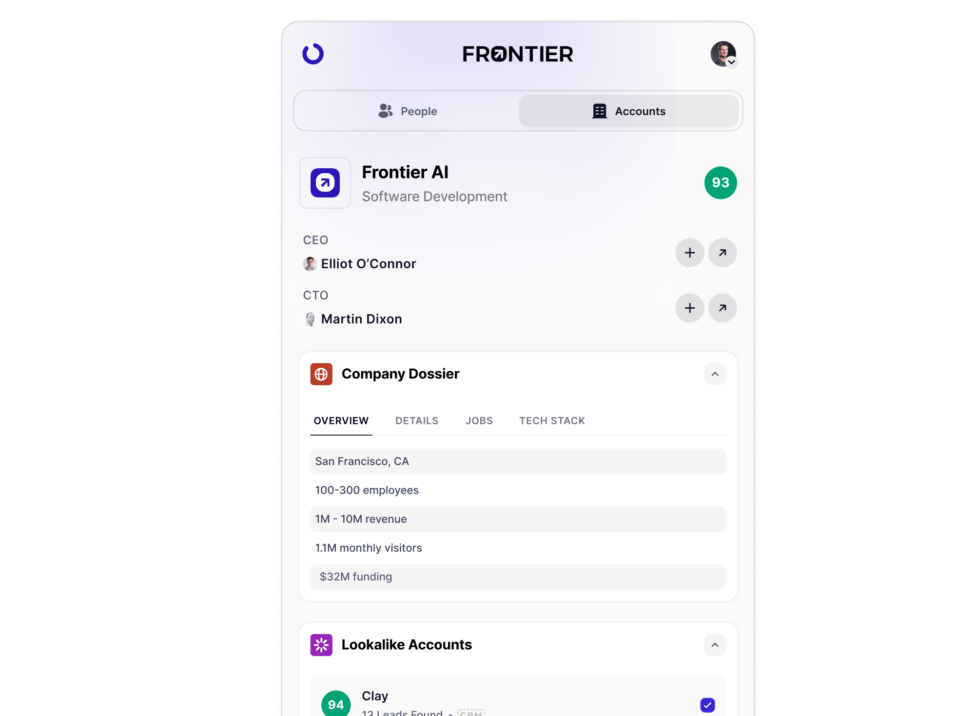 The Frontier chrome extension