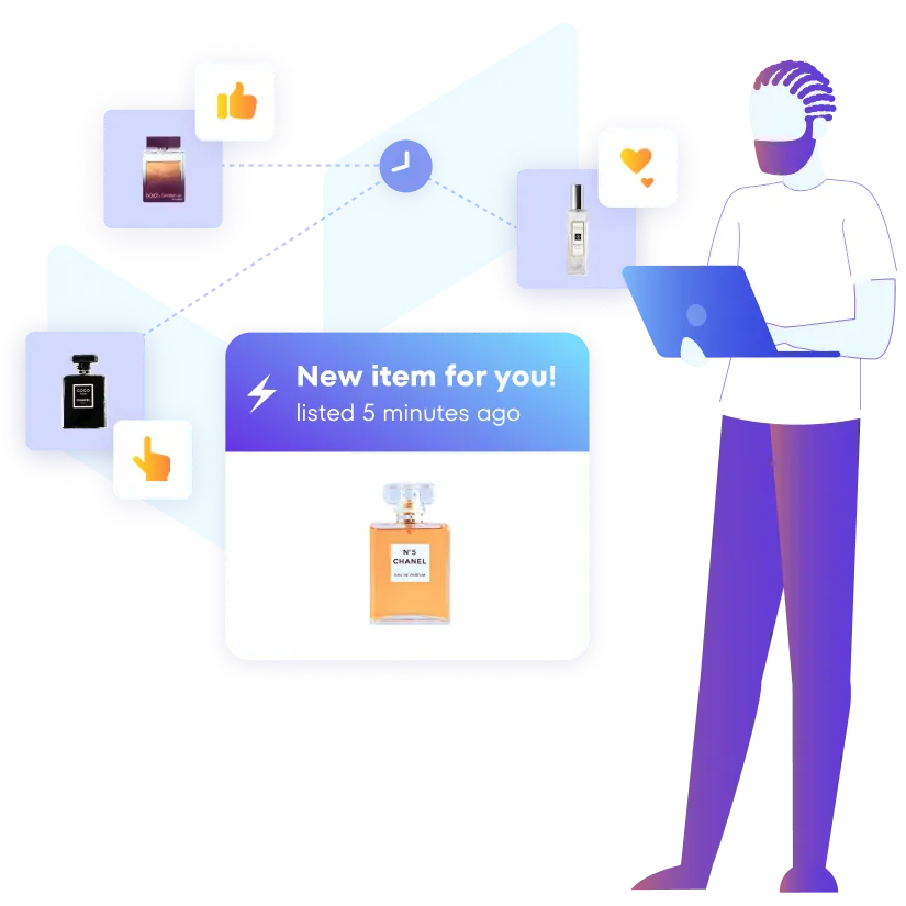 As a shopper going through different product, they start to see personalized recommendations thanks to the session-based recommendations.