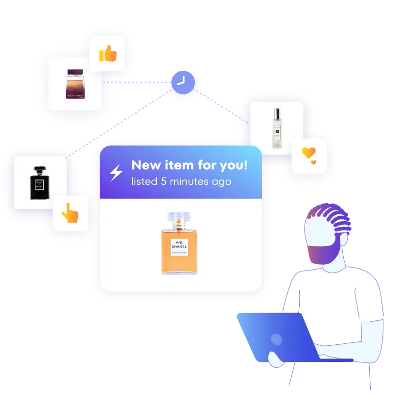 As a shopper going through different product, they start to see personalized recommendations thanks to the session-based recommendations.