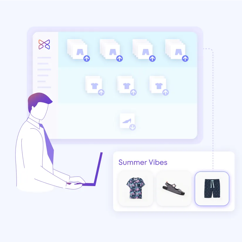 Man receiving an upsell recommendation based on items he's 
previously liked