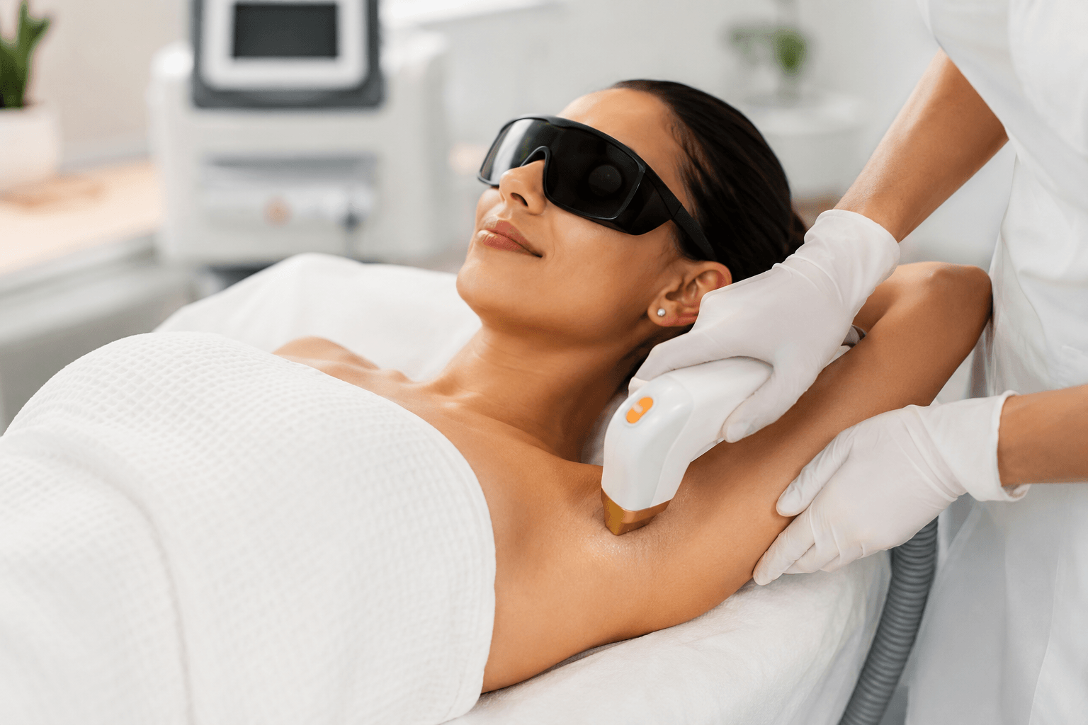 Laser hair removal treatment reducing ingrown hairs on smooth skin in Tampa Florida med spa