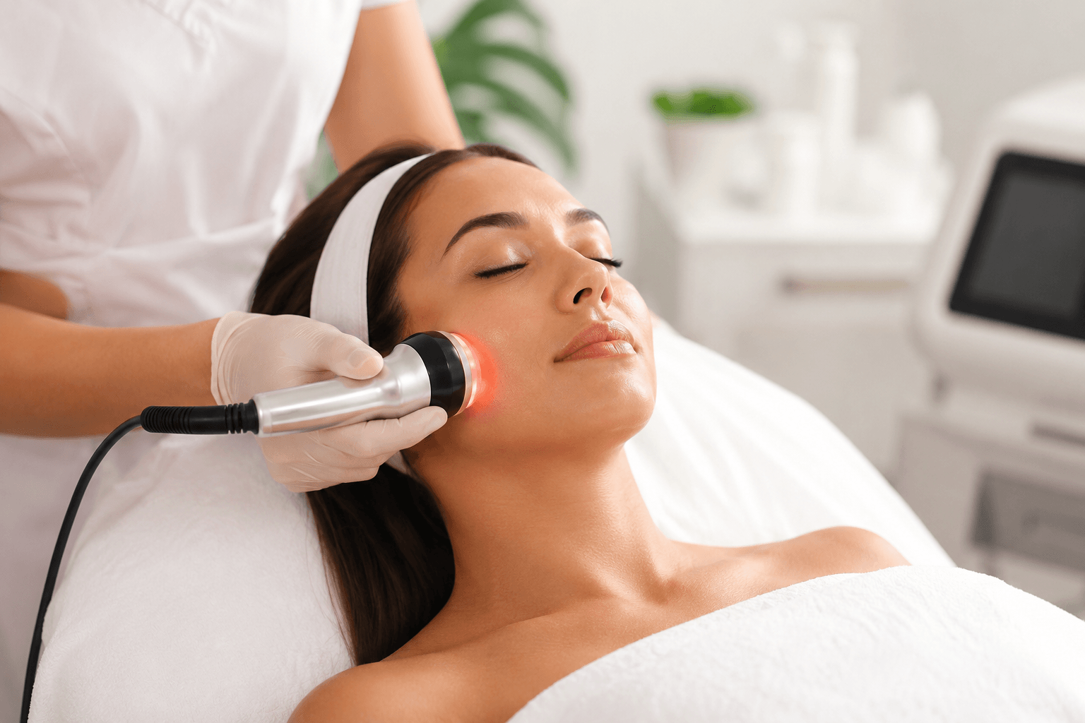 RF skin tightening treatment in Tampa Florida improving skin firmness on face and neck