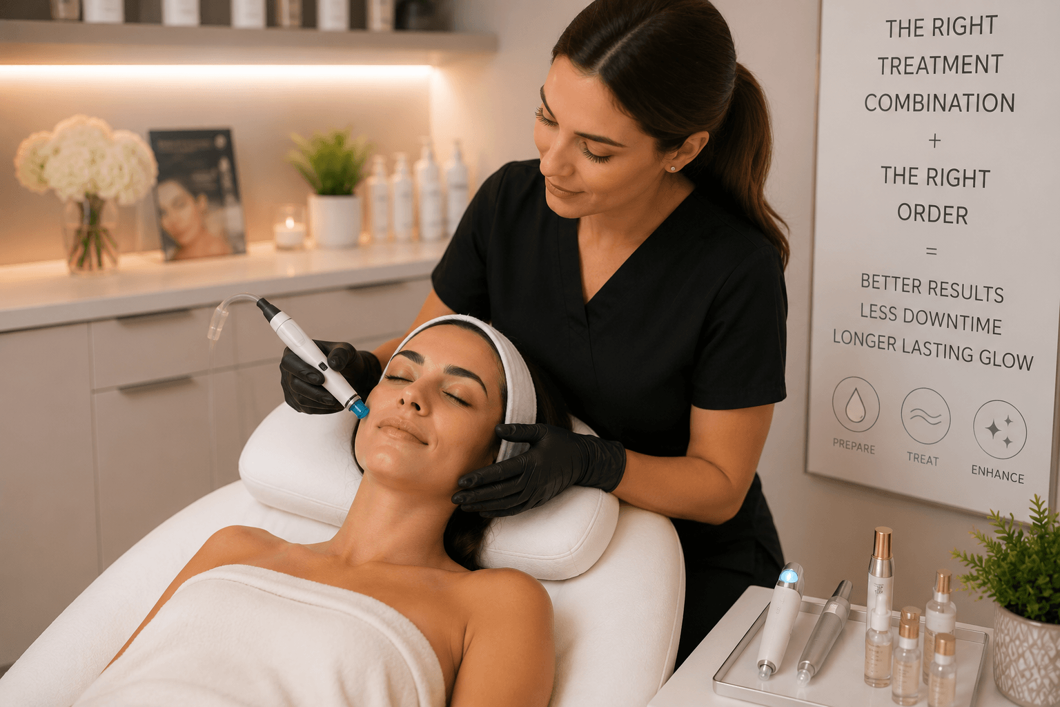 Combined facial and massage treatment at a beauty med spa in Tampa, Florida