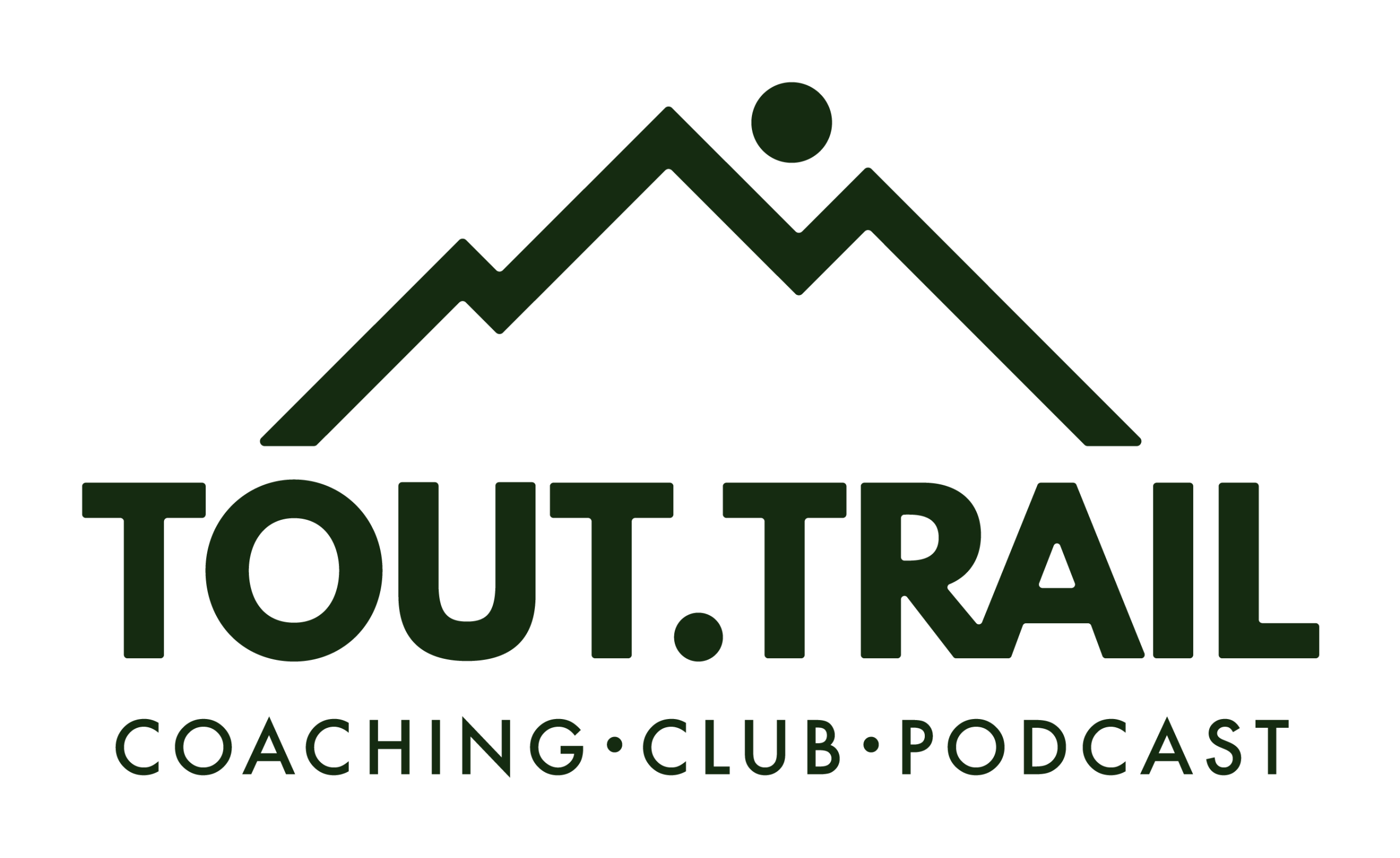 Tout.Trail logo avec montagne stylisée.