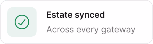 Estate synced across every gateway badge