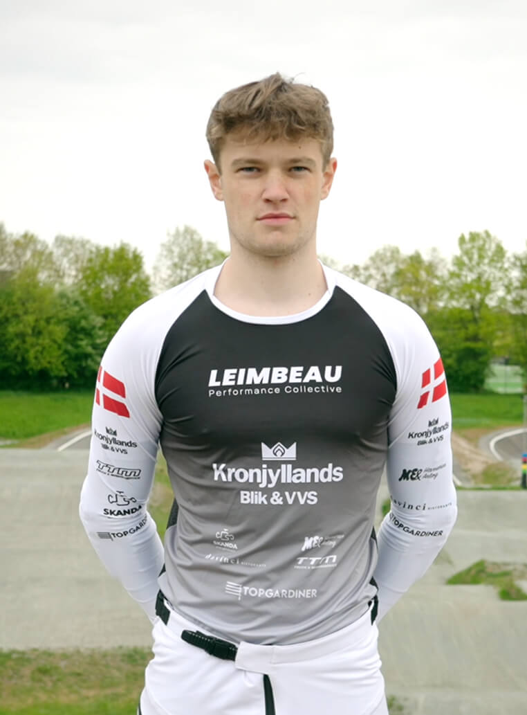 Marcus in custom jersey with sponsor