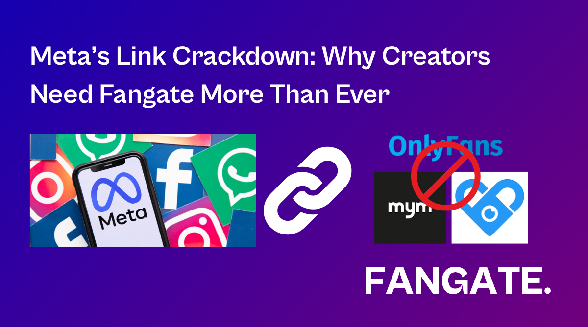 Illustration that Meta Blocks direct links to platforms like Onlyfans etc.