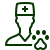Icon of a veterinary syringe above a paw print with a cross symbol.