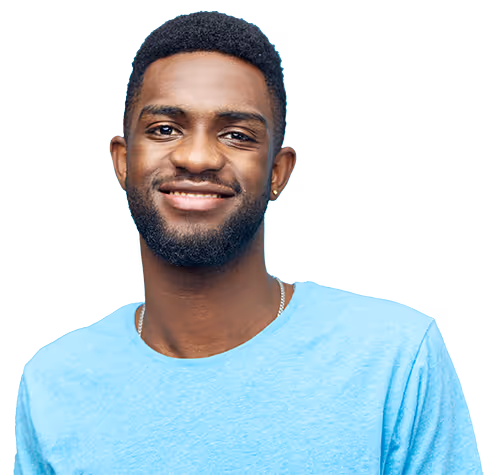 A young Black Male patient satisfied with Health Connect
