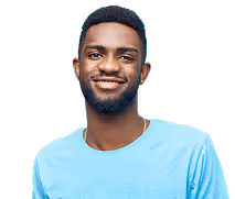 A young Black Male patient satisfied with Health Connect