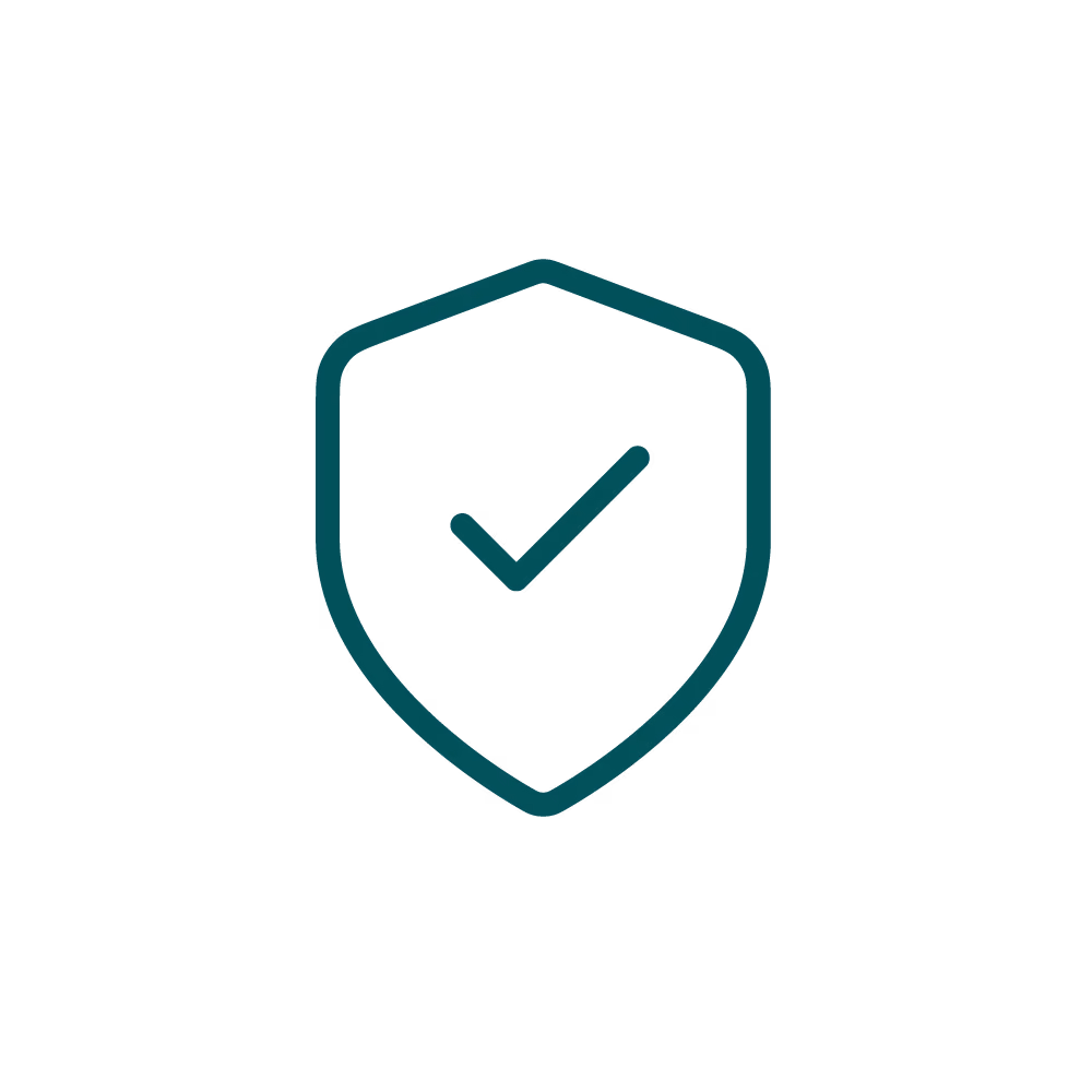 Ícono de escudo con un check, simbolizando seguridad en transacciones financieras.