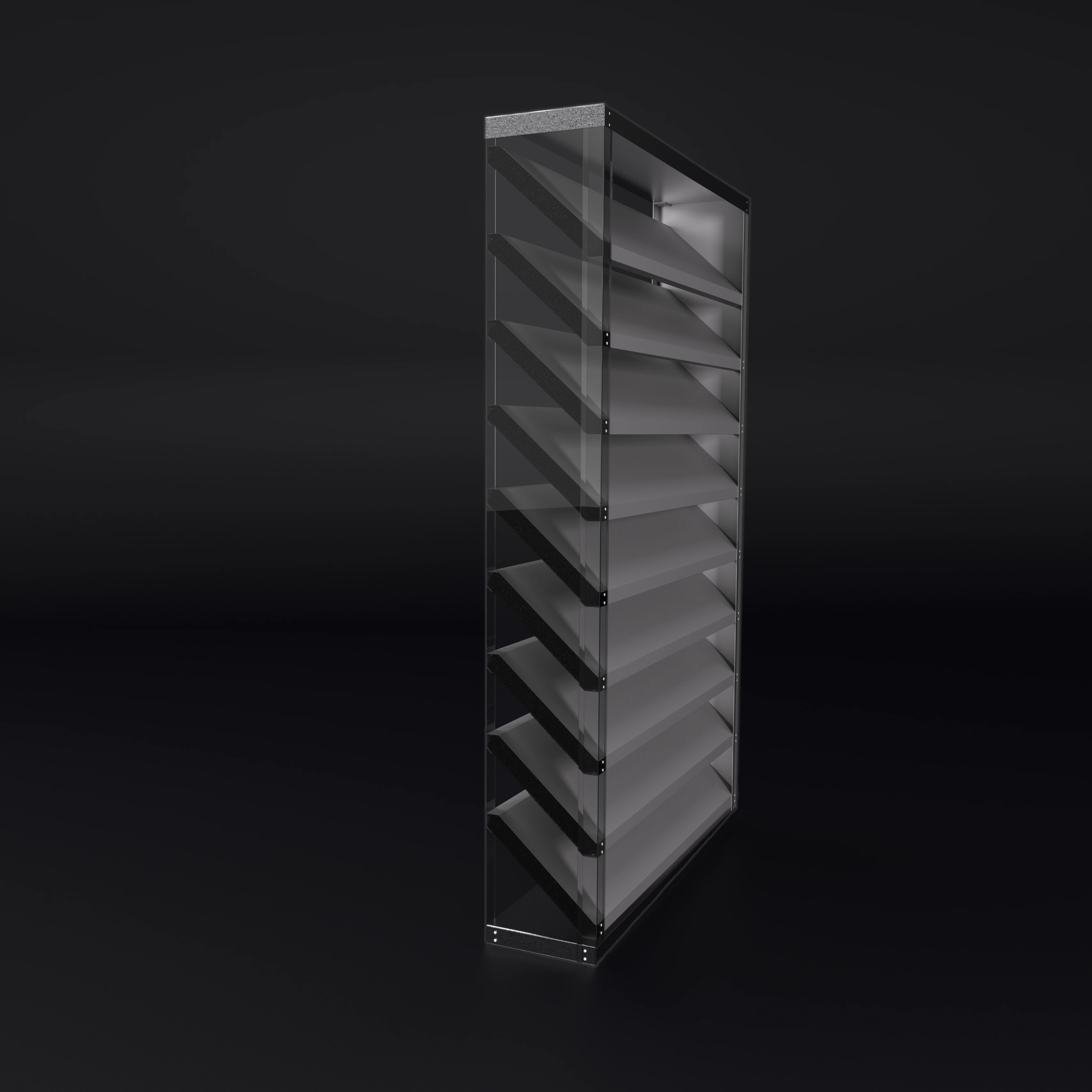 Square acoustic louvre panel for rooftop sound control