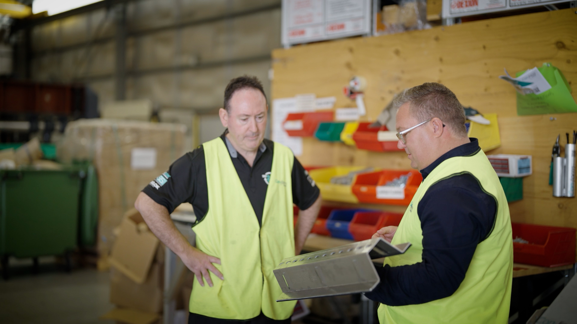 Engineers discussing Span+ HVAC platform system