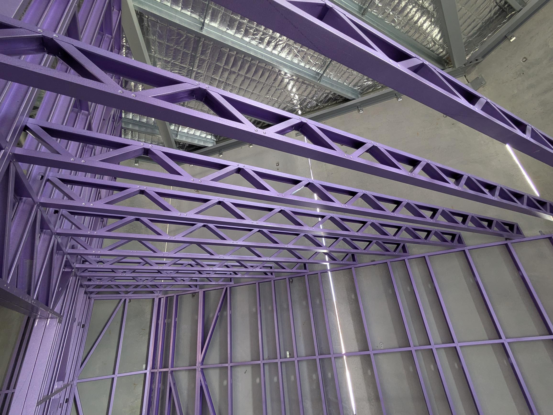 Rooftop photo showing mechanical platform structure