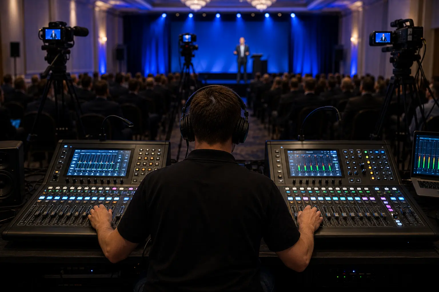 professional live streaming services audio engineering dedicated broadcast mix two environments in-room PA stream