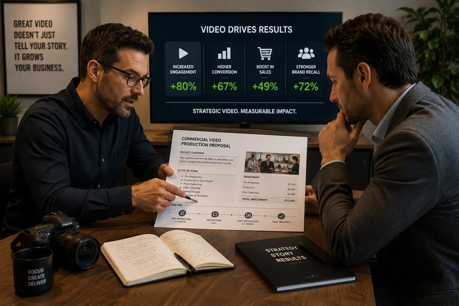 commercial video cost business investment ROI production scope planning consultation results