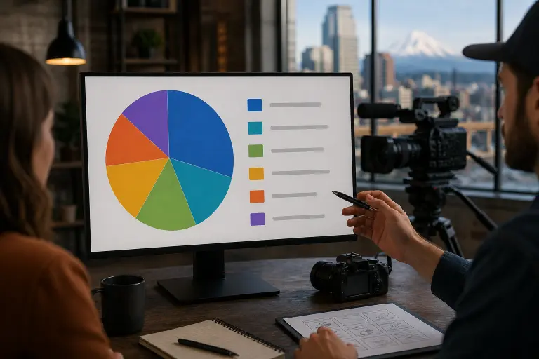 How much does it cost to produce a video shown as a budget split across crew, equipment, and post-production