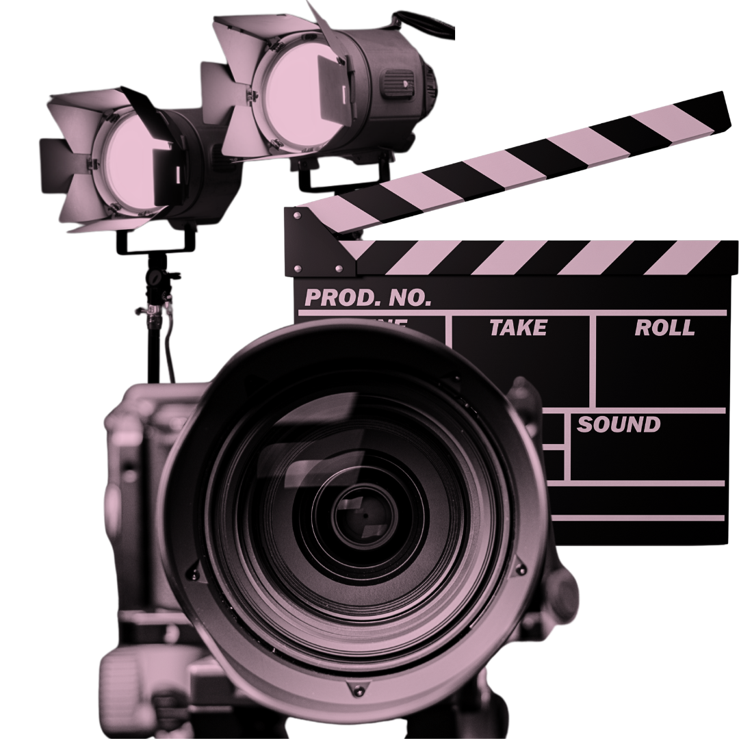 an image showing filming camera with lights and stands representing video making service