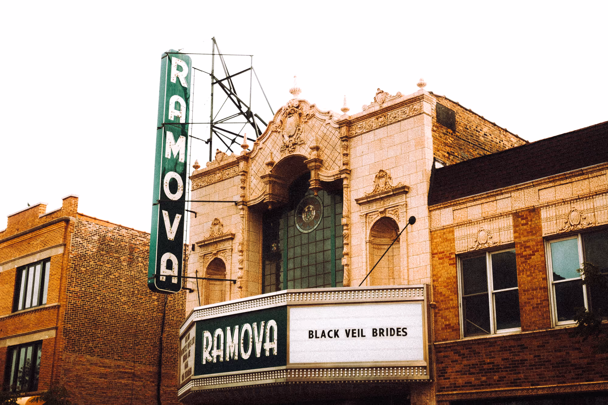 Ramova building exterior — black & white