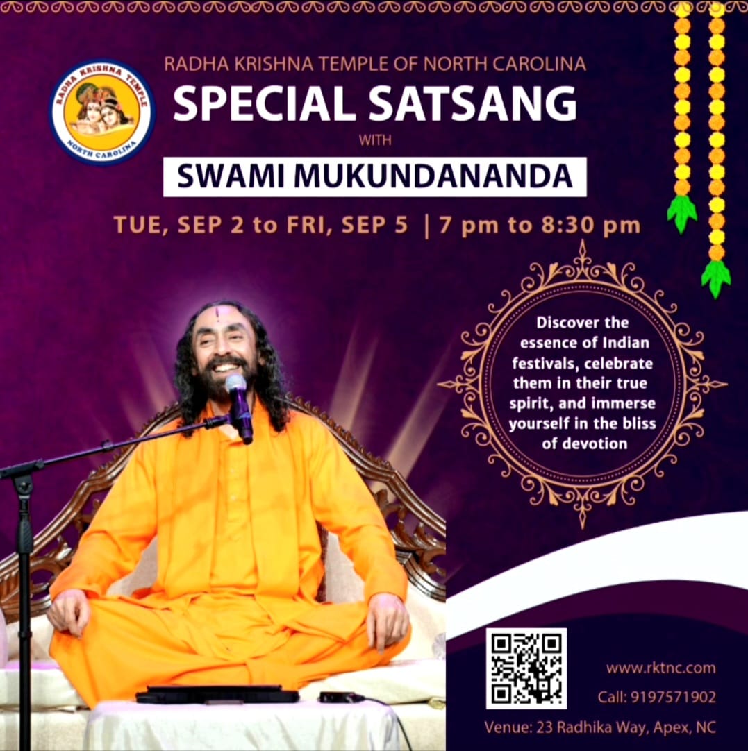 Special Satsang with Swami Mukundananda poster