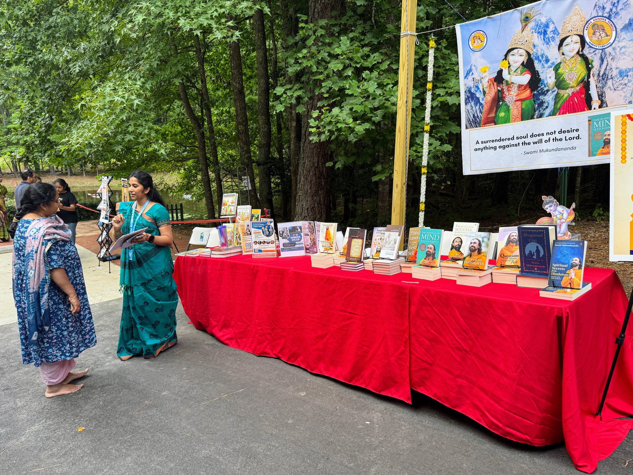 Seva volunteering at temple